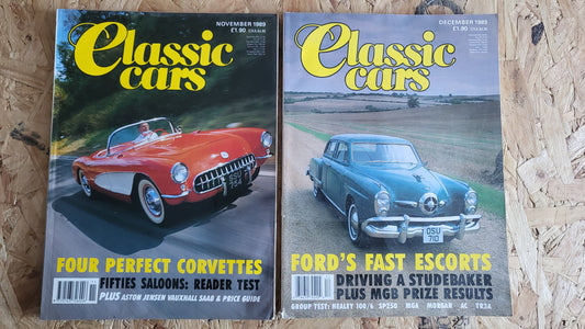 6x Classic Car Magazines July to December 1989 Bundle/Job Lot (0037) Healey 100/6 SP250 TR3A