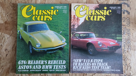 6x Classic Car Magazines January to June 1989 Bundle/Job Lot (0038) GT6 V12 E-Type