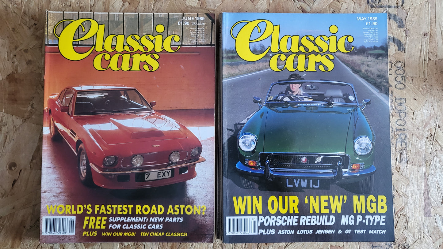 6x Classic Car Magazines January to June 1989 Bundle/Job Lot (0038) GT6 V12 E-Type