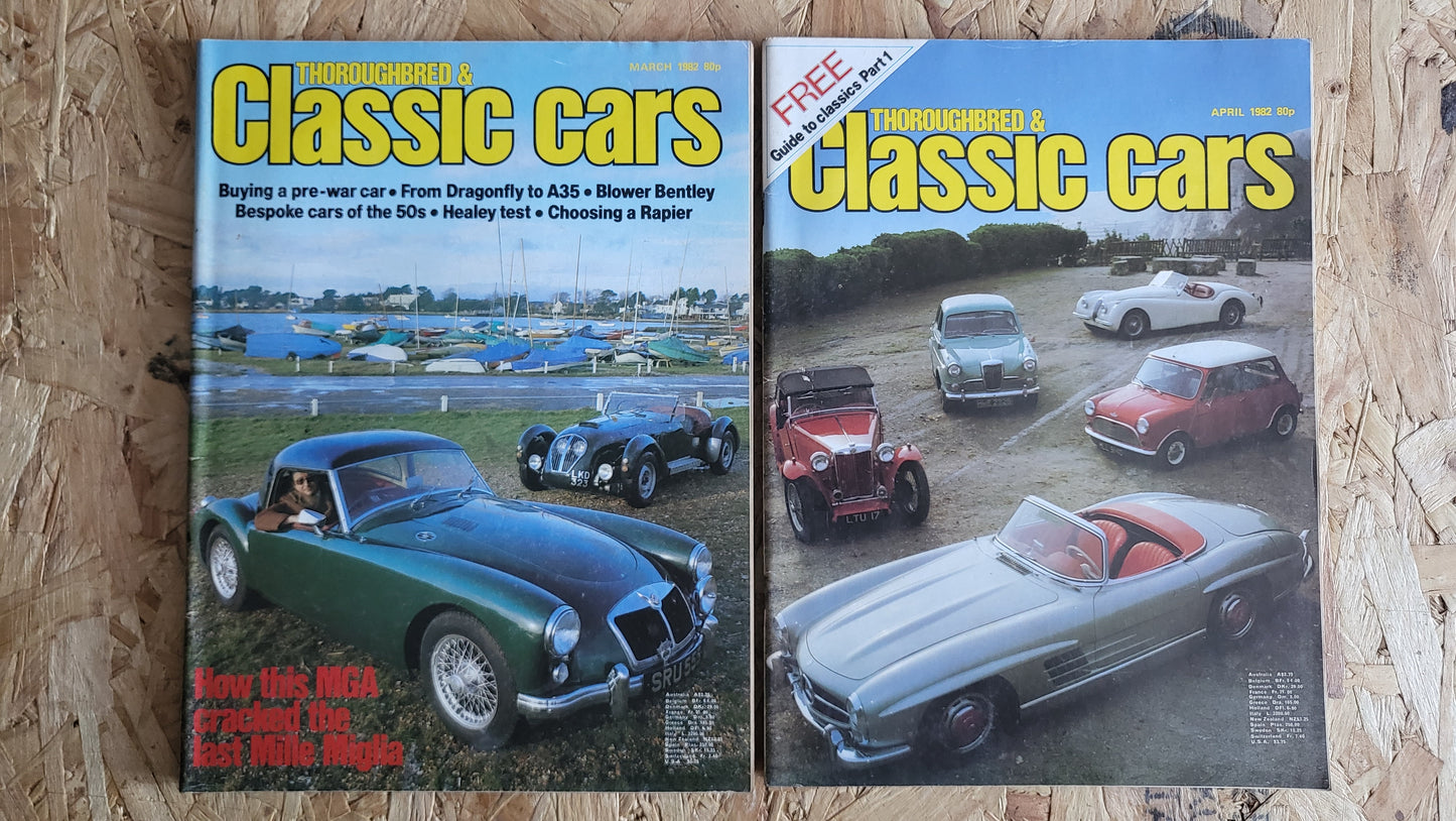 6x Thoroughbred & Classic Car Magazines January to June 1982 Bundle/Job Lot (0039) Hillman IMP Zagato Aston
