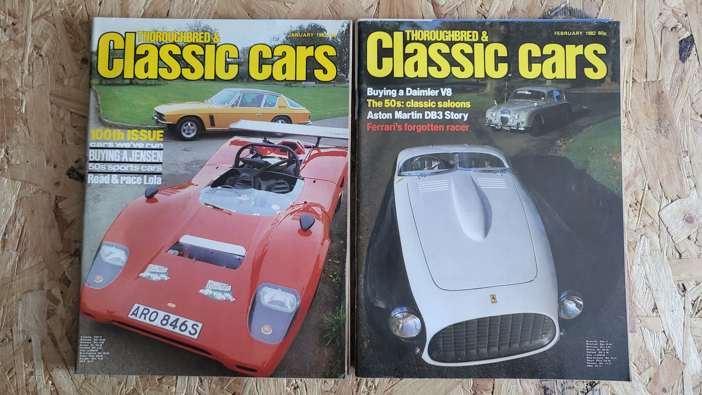 6x Thoroughbred & Classic Car Magazines January to June 1982 Bundle/Job Lot (0039) Hillman IMP Zagato Aston