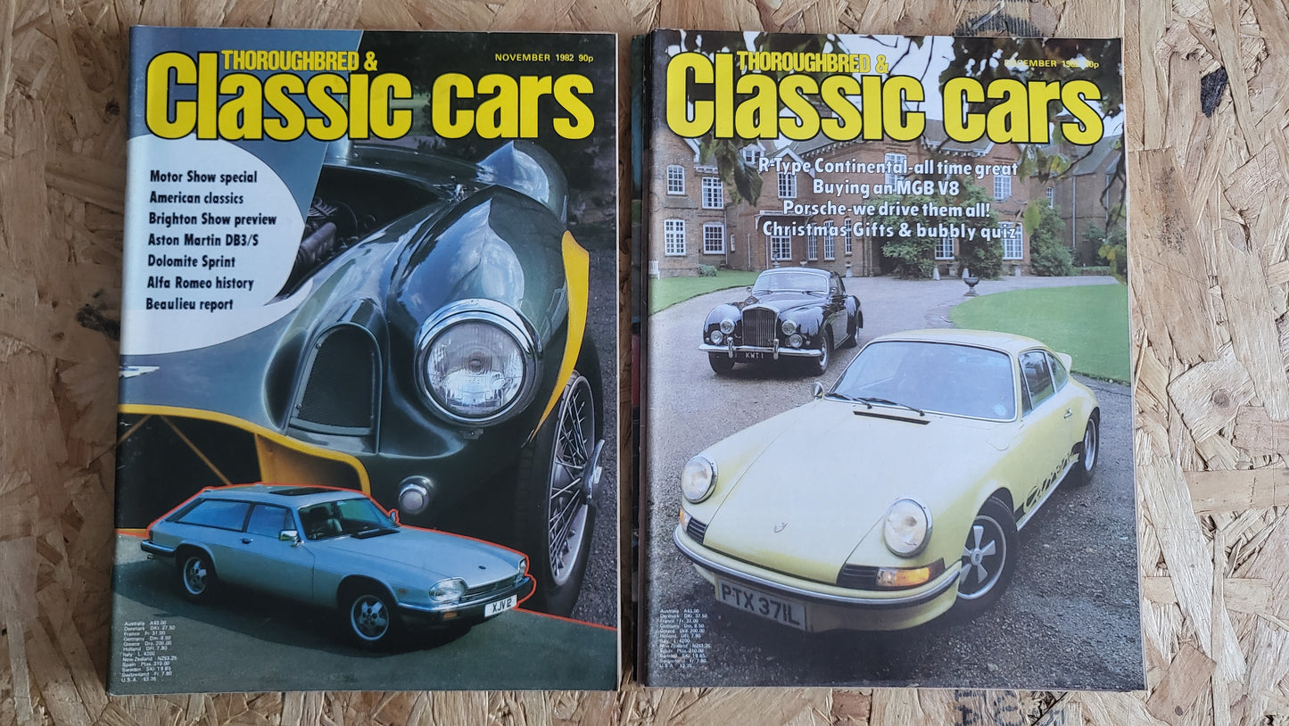 6x Thoroughbred & Classic Car Magazines July to December 1982 Bundle/Job Lot (0040) Datsun 240Z Saab 96 Lotus Elite