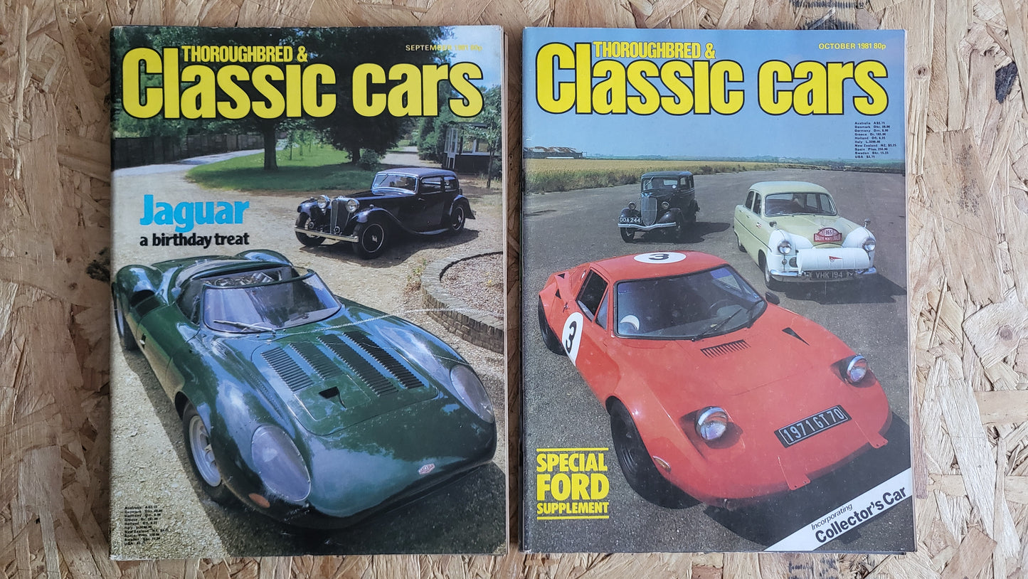 6x Classic Cars Magazines 1981 Bundle/Job Lot (00043) Rolls Royce Jaguar