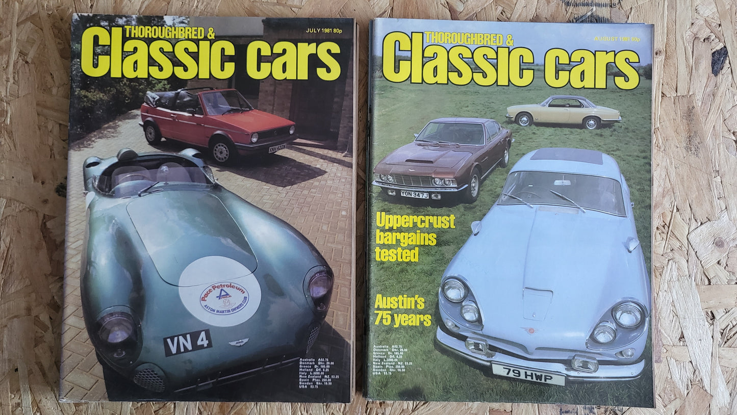 6x Classic Cars Magazines 1981 Bundle/Job Lot (00043) Rolls Royce Jaguar