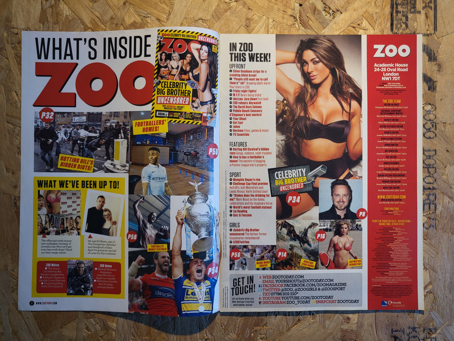 Zoo Magazine 28 August 3 September 2015 (RARE)(1010) Luisa Zissman Katia Ivanova Jodie Marsh