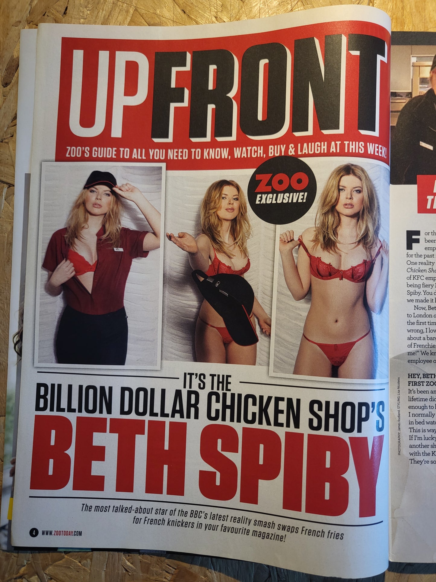 Zoo Magazine 10-16 April 2015 (RARE)(1010) Chole Etherington Bethany Spiby Emma K