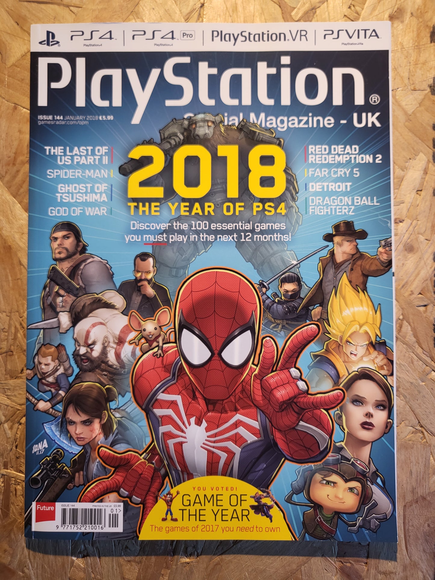 Playstation Magazine January 2018 #144 (1011) Spider-man God of War Red Dead Redeption