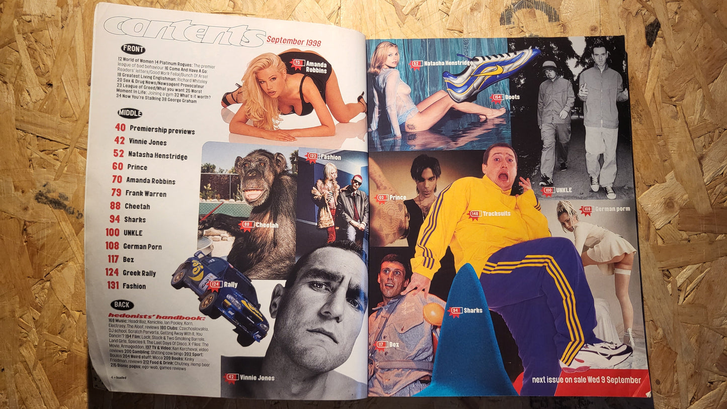 Loaded Magazine September 1998 (RARE)(1012) Amanda Robbins Natasha Henstridge POSTER