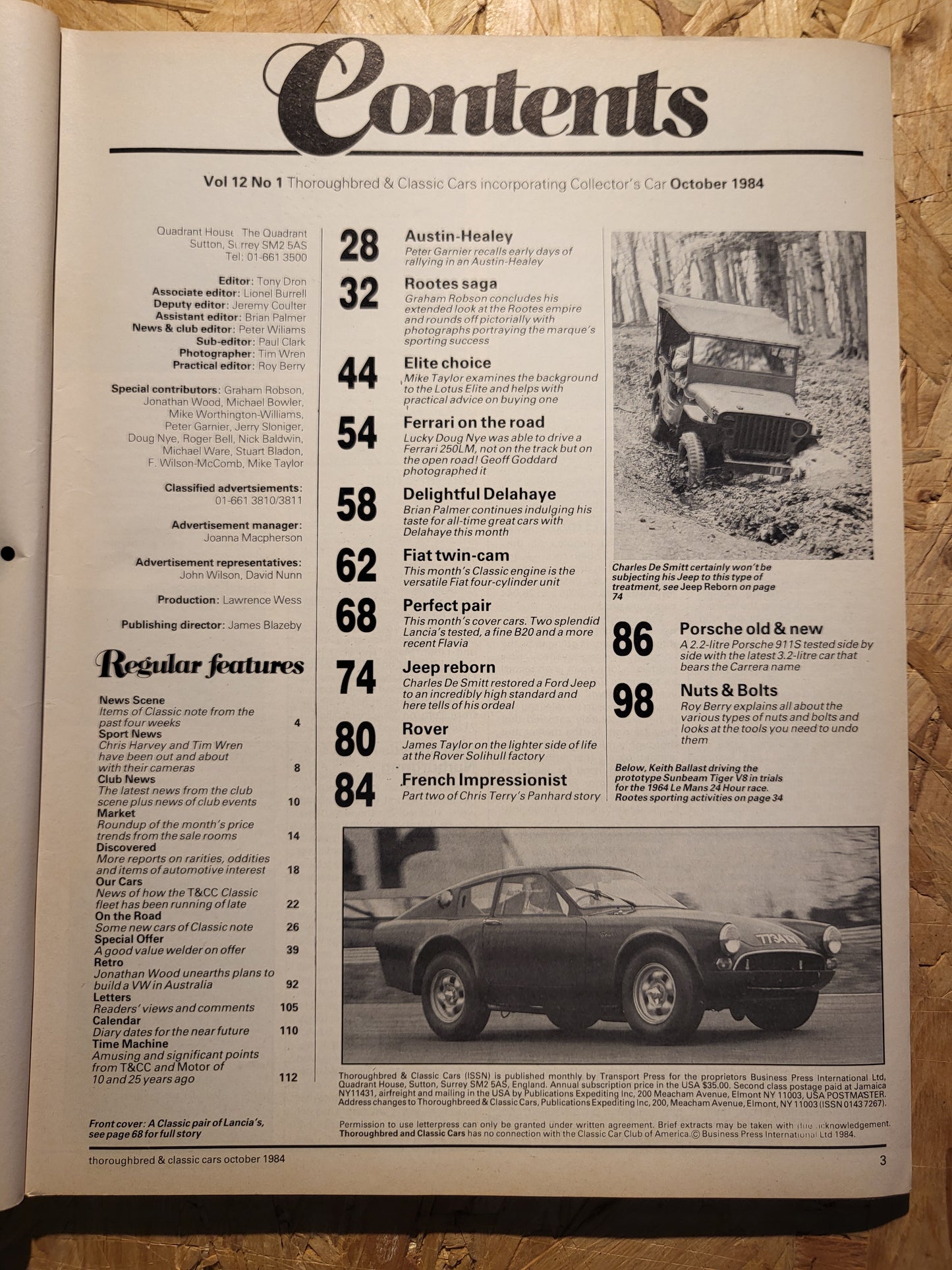 Classic Cars Magazine October 1984 (1013) Porsche 911 Austin-Heally 80s