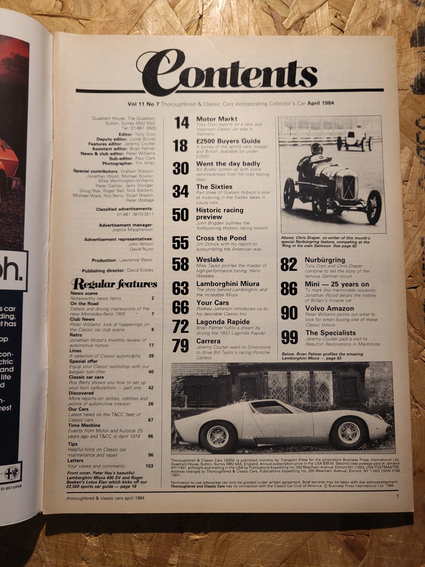 Classic Cars Magazine April 1984 (1014) Volvo Amazon Carrera Lagonda