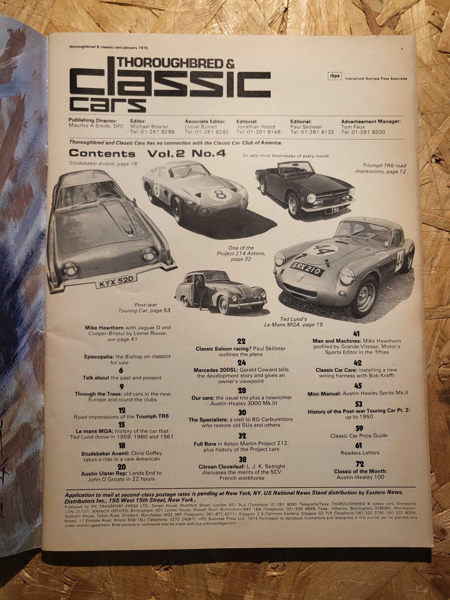 Classic Cars Magazine January 1975 (1015) Triumph TR6 Aston Martin 212 Le Mans MGA Avanti