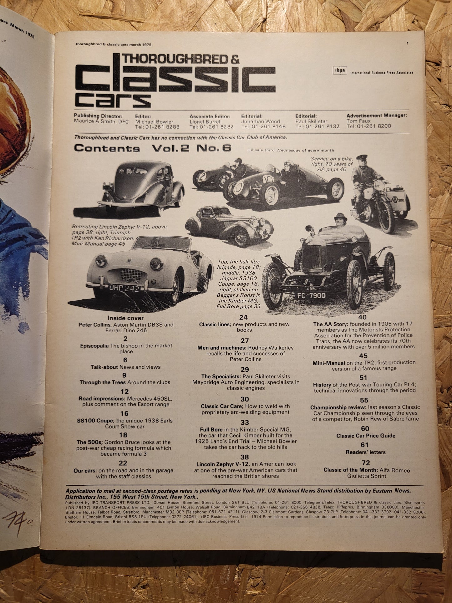 Classic Cars Magazine March 1975 (1015) SS100 Coupe Mini-Manual TR2 Alfa 1300 GT Mercedes 450 SLC