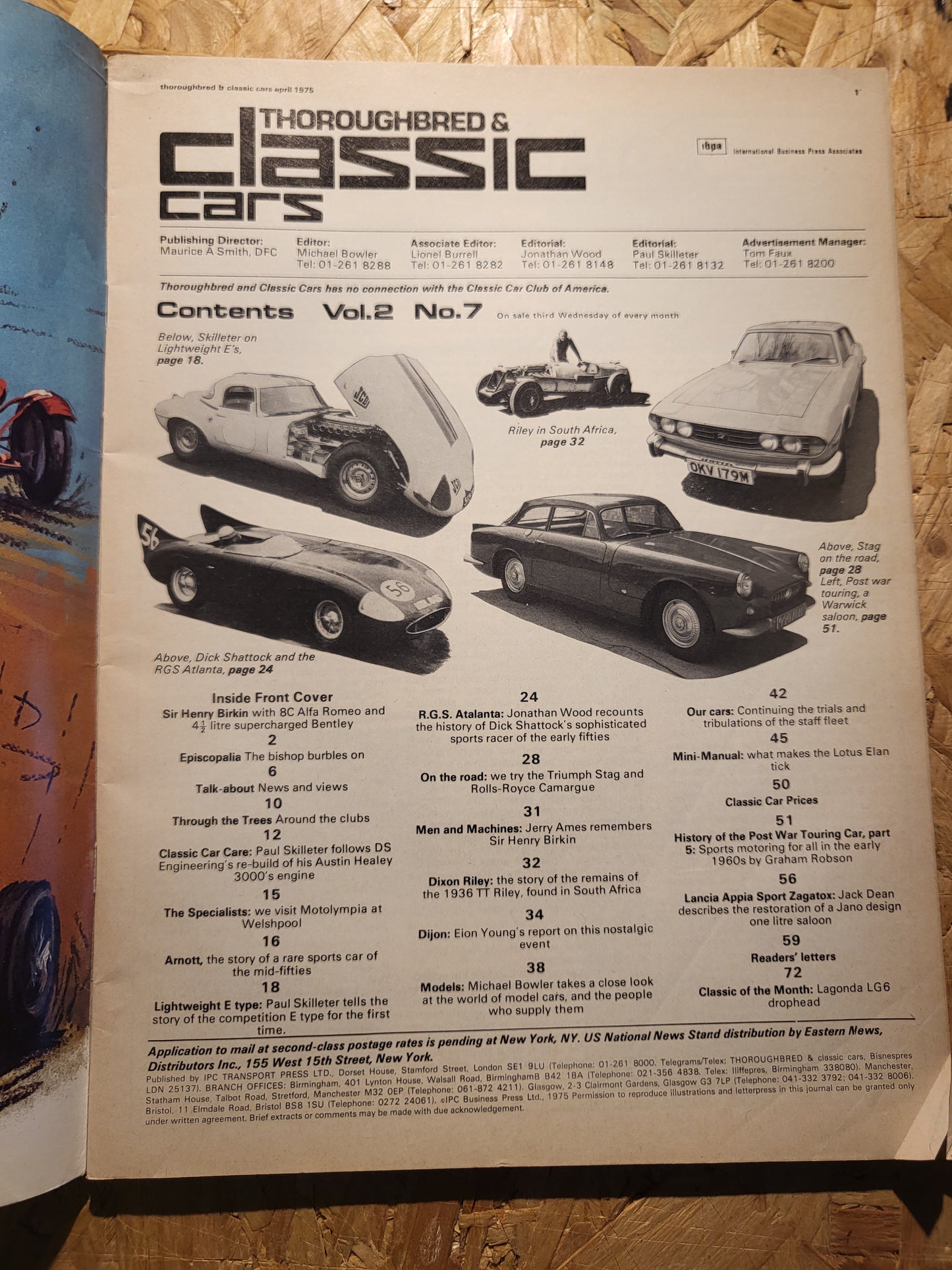 Classic Cars Magazine April 1975 (1015) Triumph Stag Lotus Elan Lancia Appia Zagato 1938 Lagonda LG6 Coupe