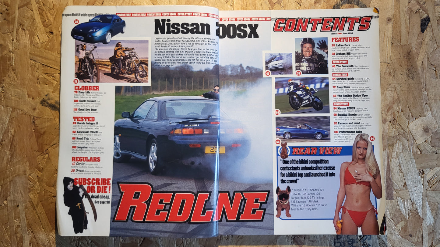 Redline Magazine June 1998 (1018) Nissan 200SX Volvo C70 Convertible E Cosworth