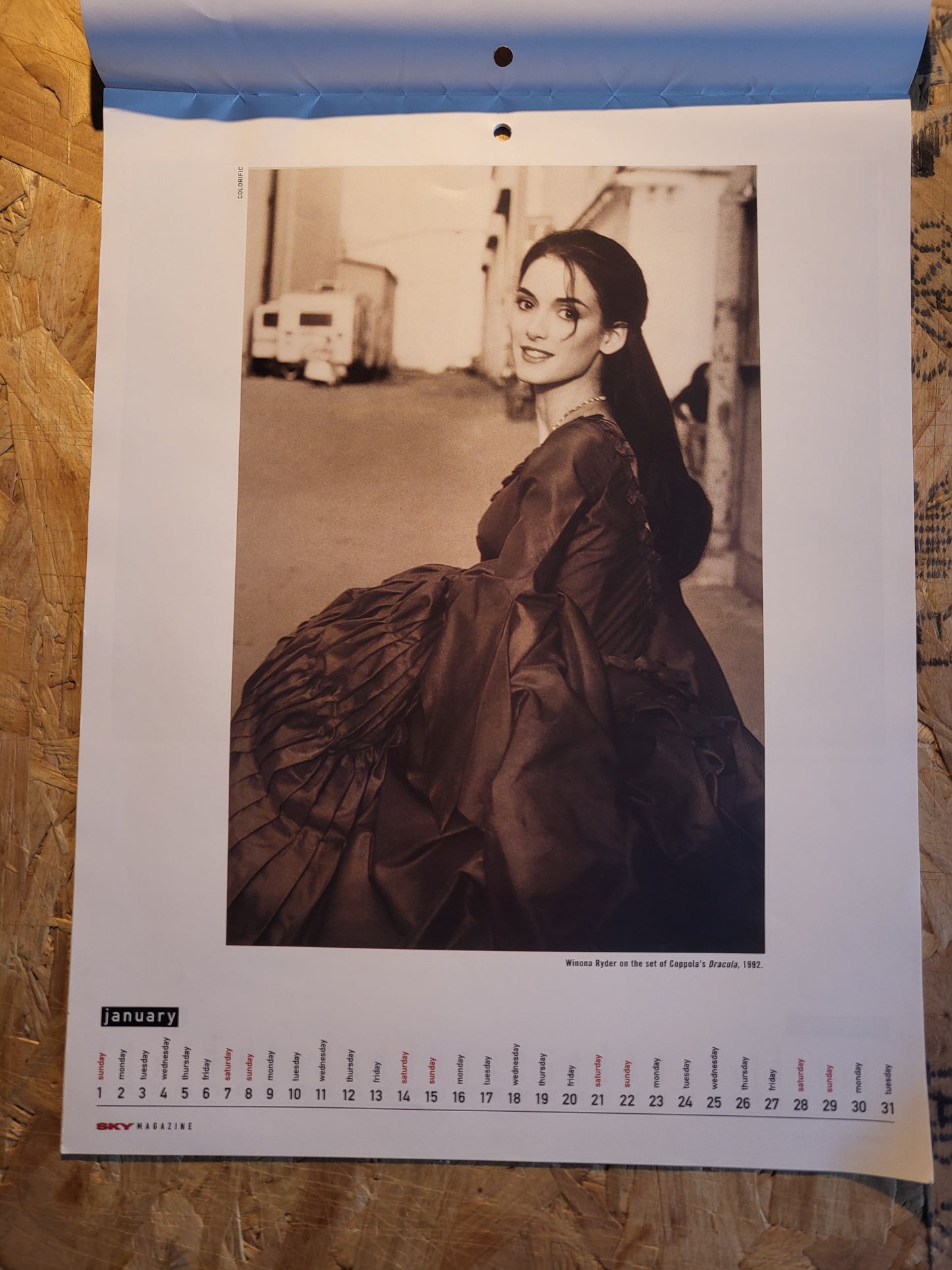 Sky Magazine Calendar 1995 Off-Camera (BB005) Winona Ryder Brigitte Bardot Keanu Reeves