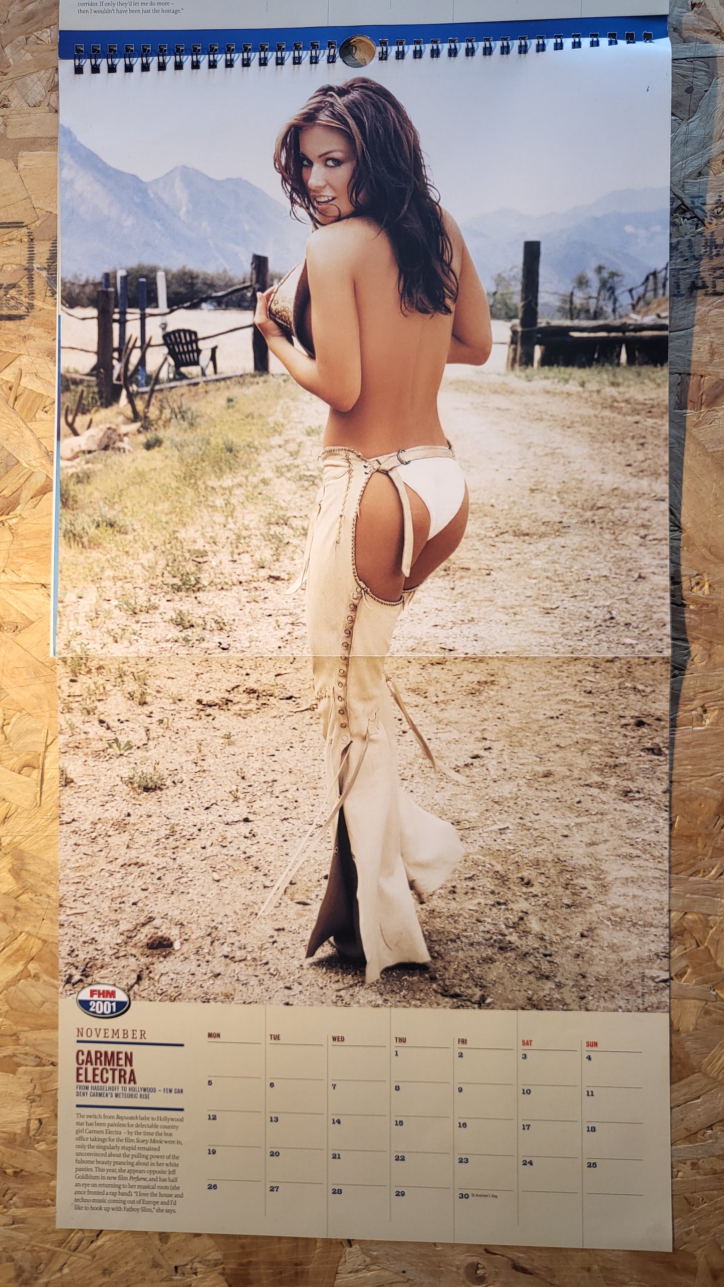 FHM Magazine Calendar 2001 (BB005) Kelly Brook Rachel Stevens Carmen Electra Louise Redknapp