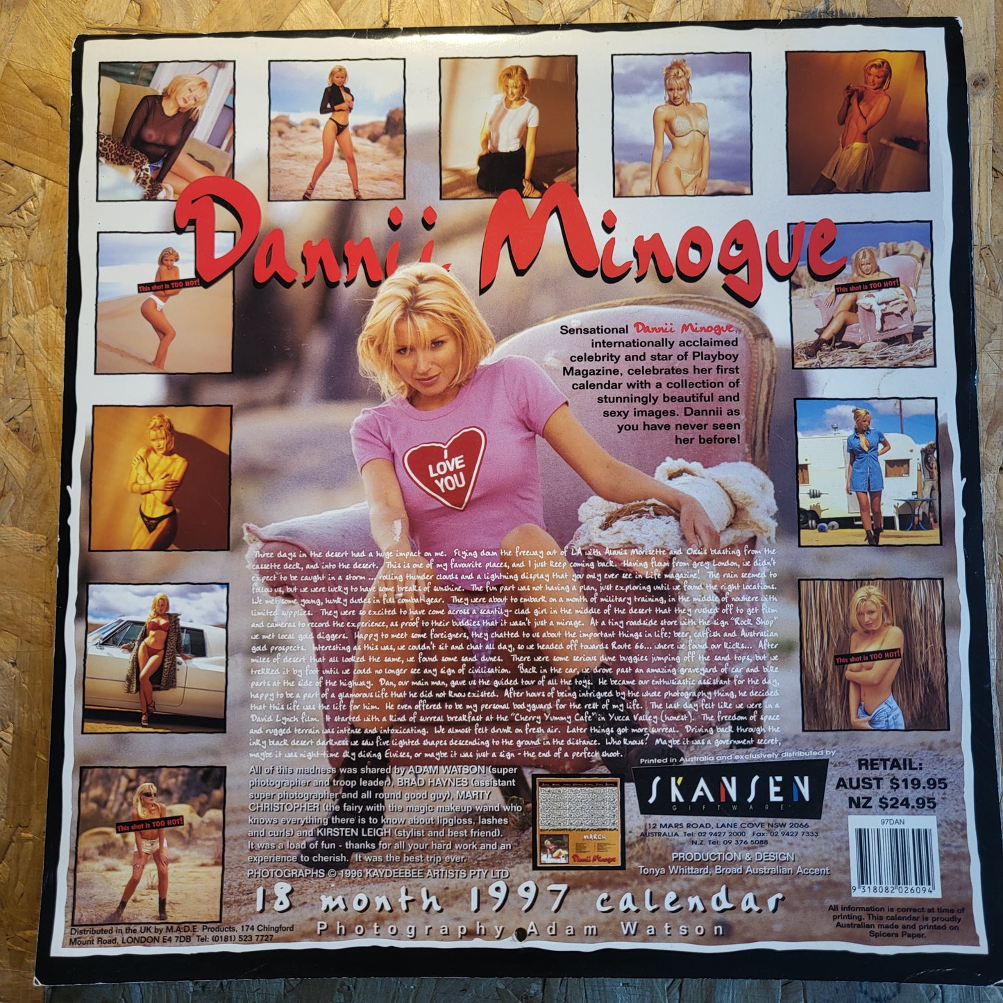 Dannii Mingogue Calendar 1997 EXTREMELY RARE (BB005)