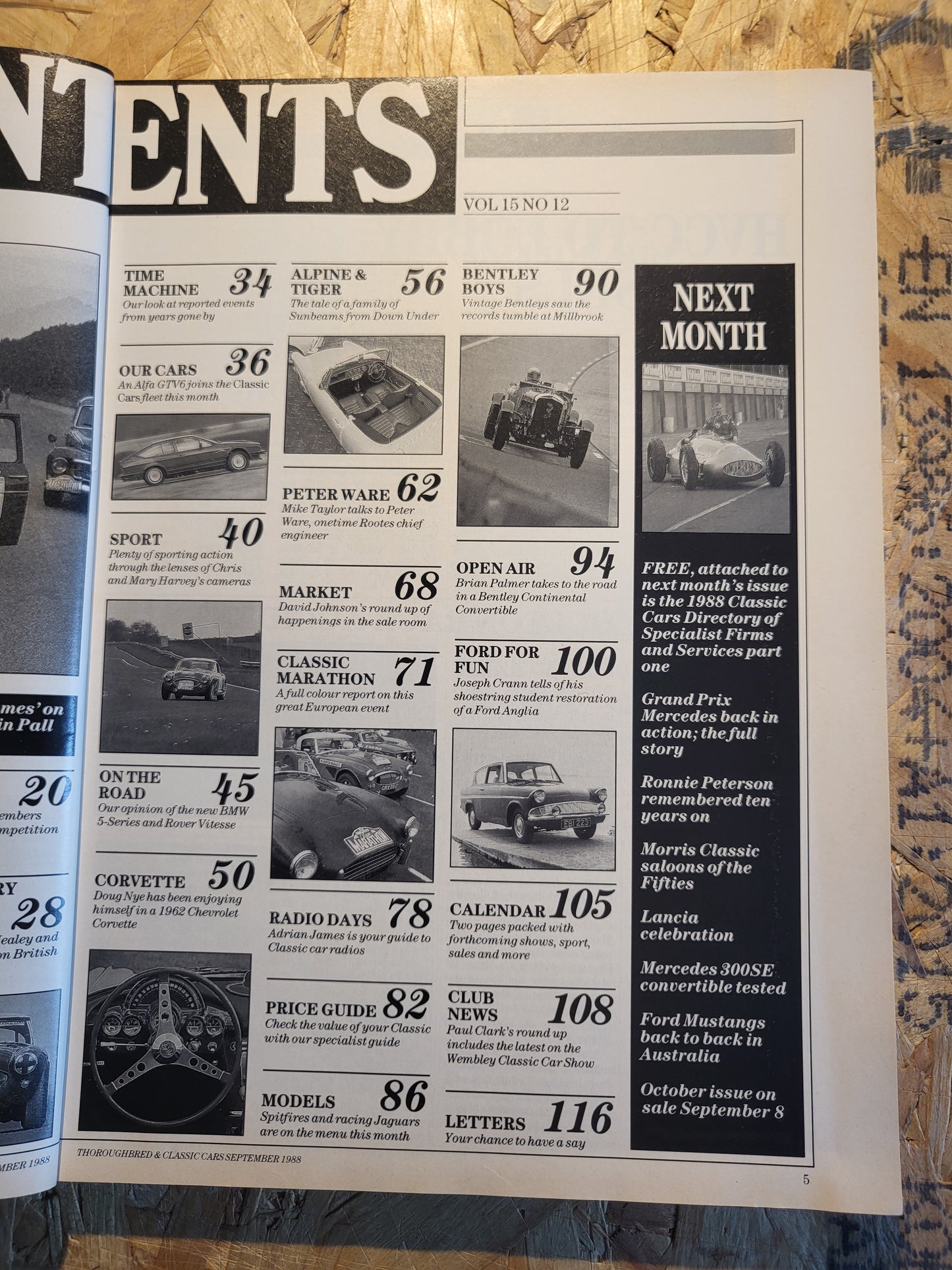 Classic Cars Magazine September 1988 (1019) Austin-Healey 3000 Corvette Tiger