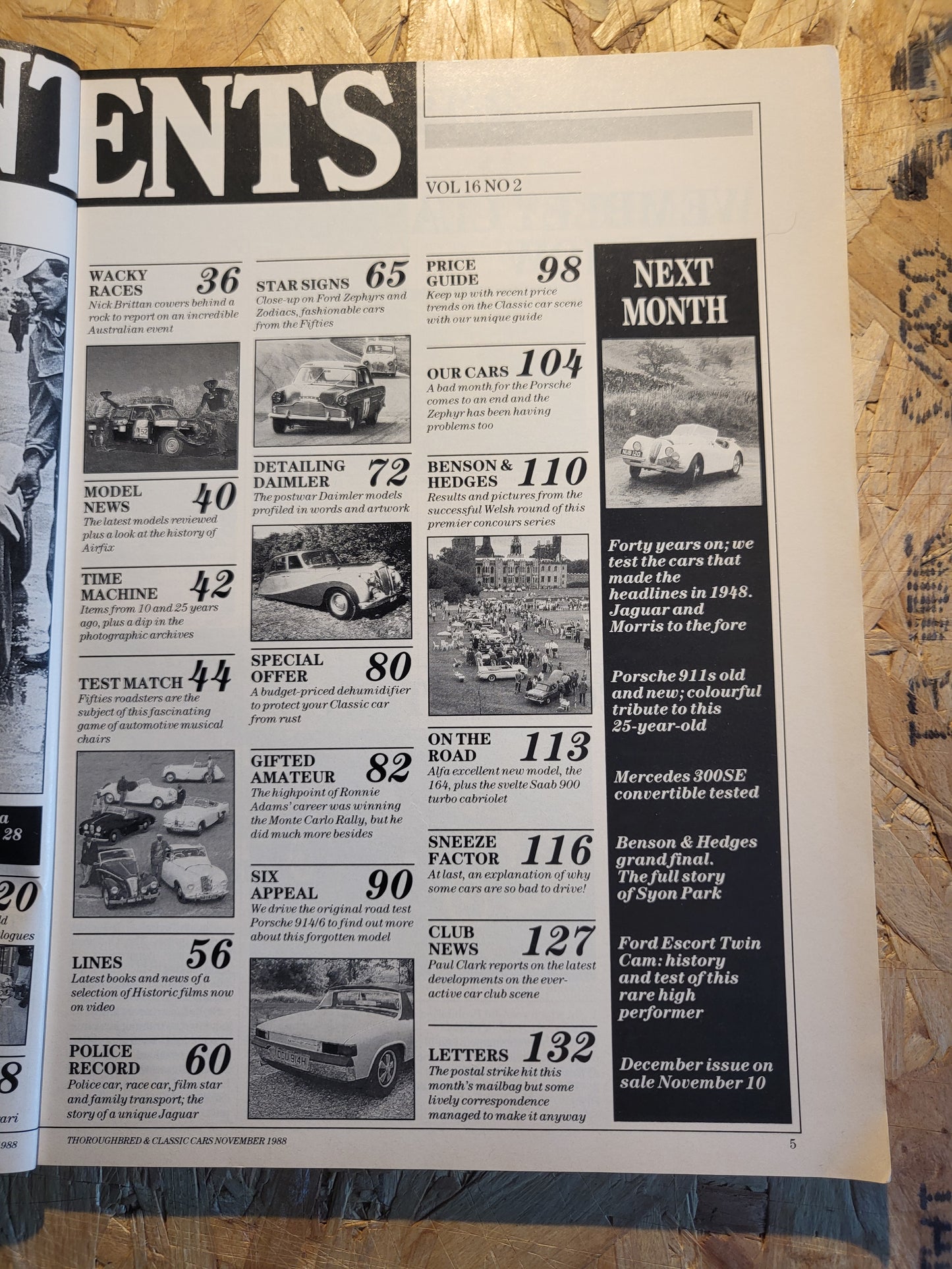 Classic Cars Magazine November 1988 (1019) Enzo Ferrari Jaguar Ford