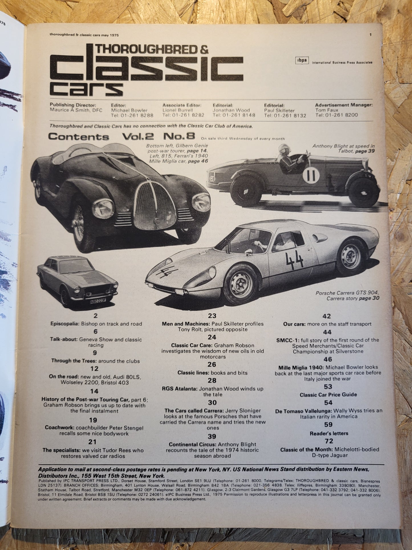 Classic Cars Magazine May 1975 (1021) Porsche Carrera Mille Miglia 1940 Audi 80LS