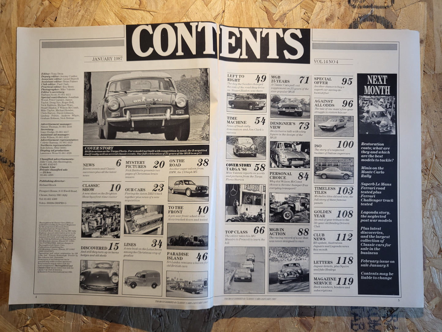 Classic Cars Magazine January 1987 (1021) BMW M5 MGB Targa 86