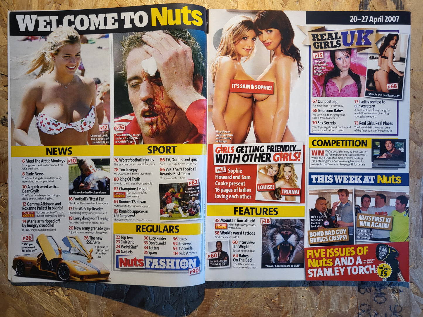 Nuts 20-26 April 2007 (1025) RARE POSTER Lucy Pinder Sophie Howard Sam Cooke
