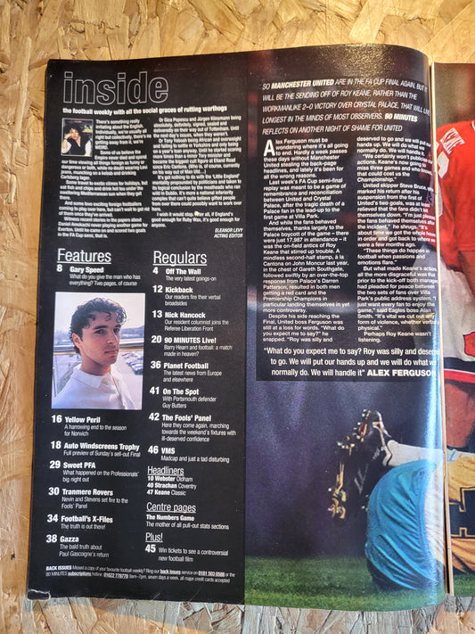 90 Minute Magazine 22 April 1995 #253 (1030)(RARE) Gary Speed Paul Gascoigne