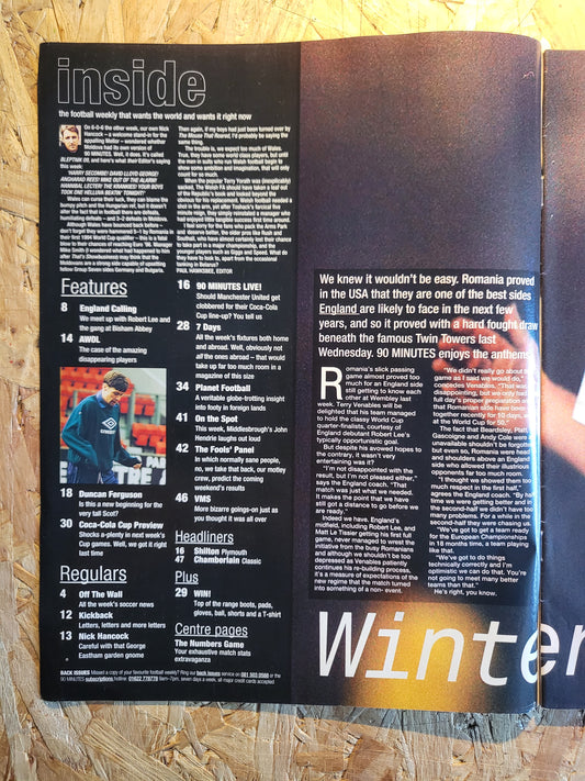 90 Minute Magazine 22 October 1994 #228 (1030)(RARE) Duncan Ferguson John Hendrie