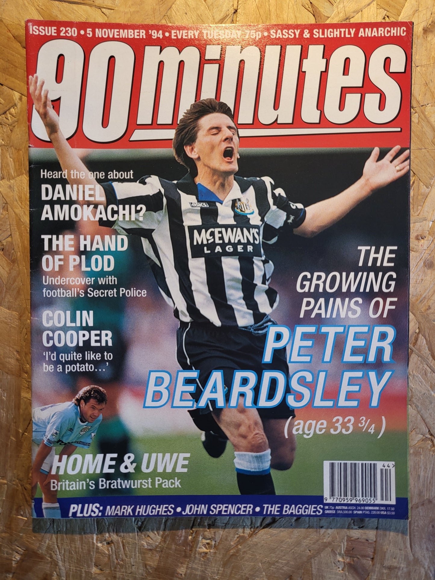90 Minute Magazine 5 November 1994 #230 (1030)(RARE) Peter Beardsley Colin Cooper Daniel Amokachi