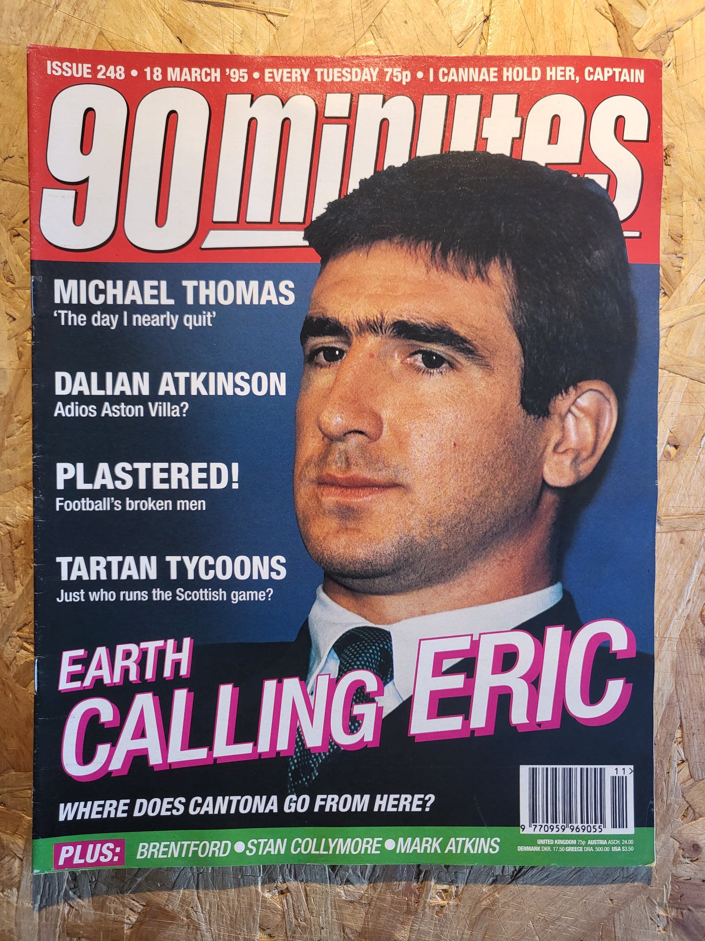 90 Minute Magazine 18 March 1995 #248 (1030)(RARE) Eric Cantona Dalian Atkinson Michael Thomas