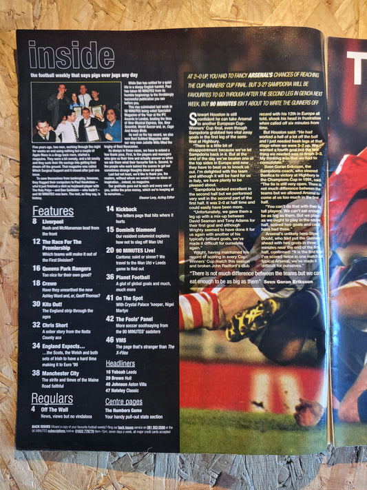 90 Minute Magazine 15 April 1995 #252 (1030)(RARE) Steve McManamen Nigel Martyn Anthony Yeboah