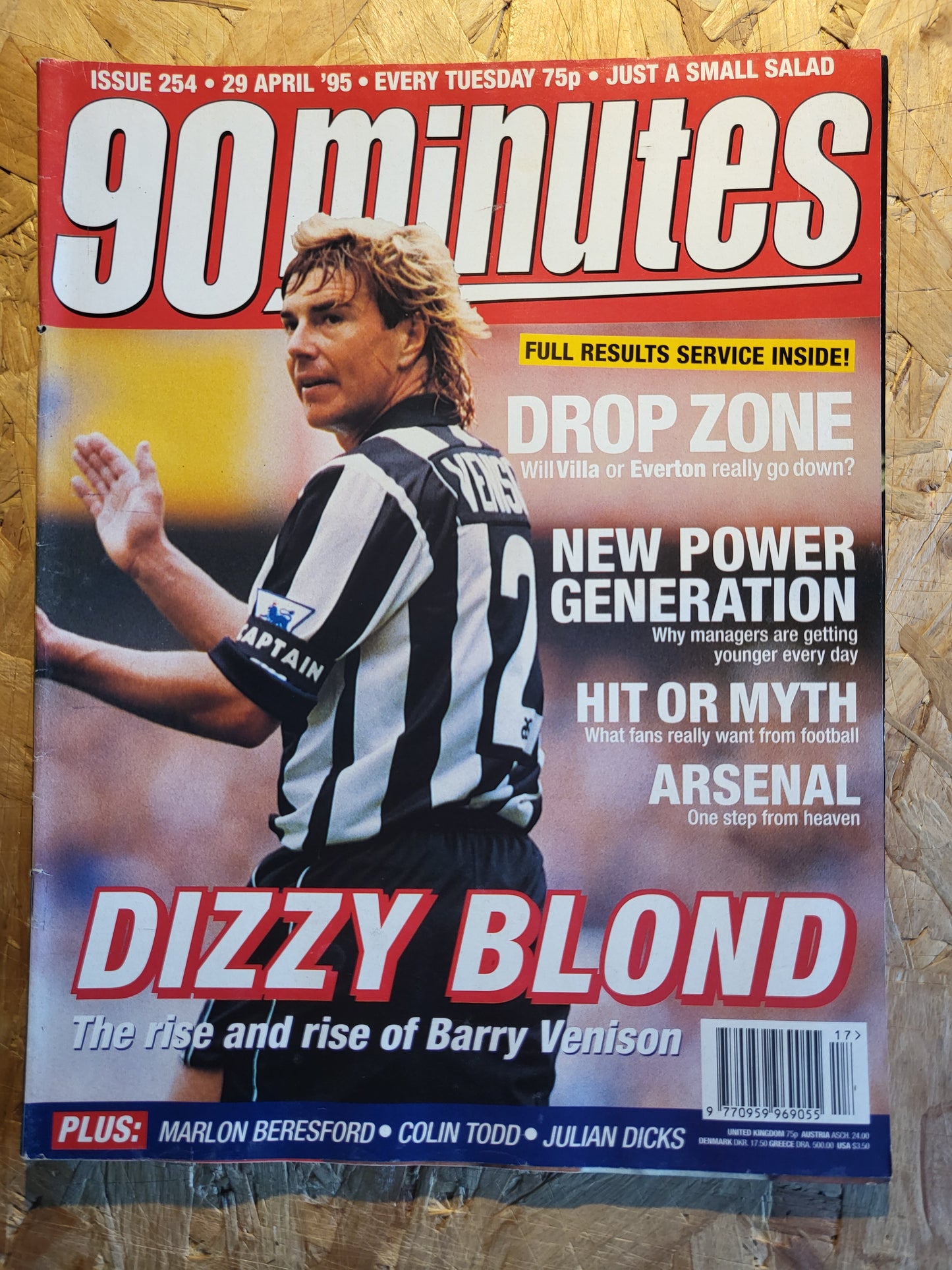 90 Minute Magazine 29 April 1995 #254 (1030)(RARE) Barry Venison Marlon Beresford Colin Todd