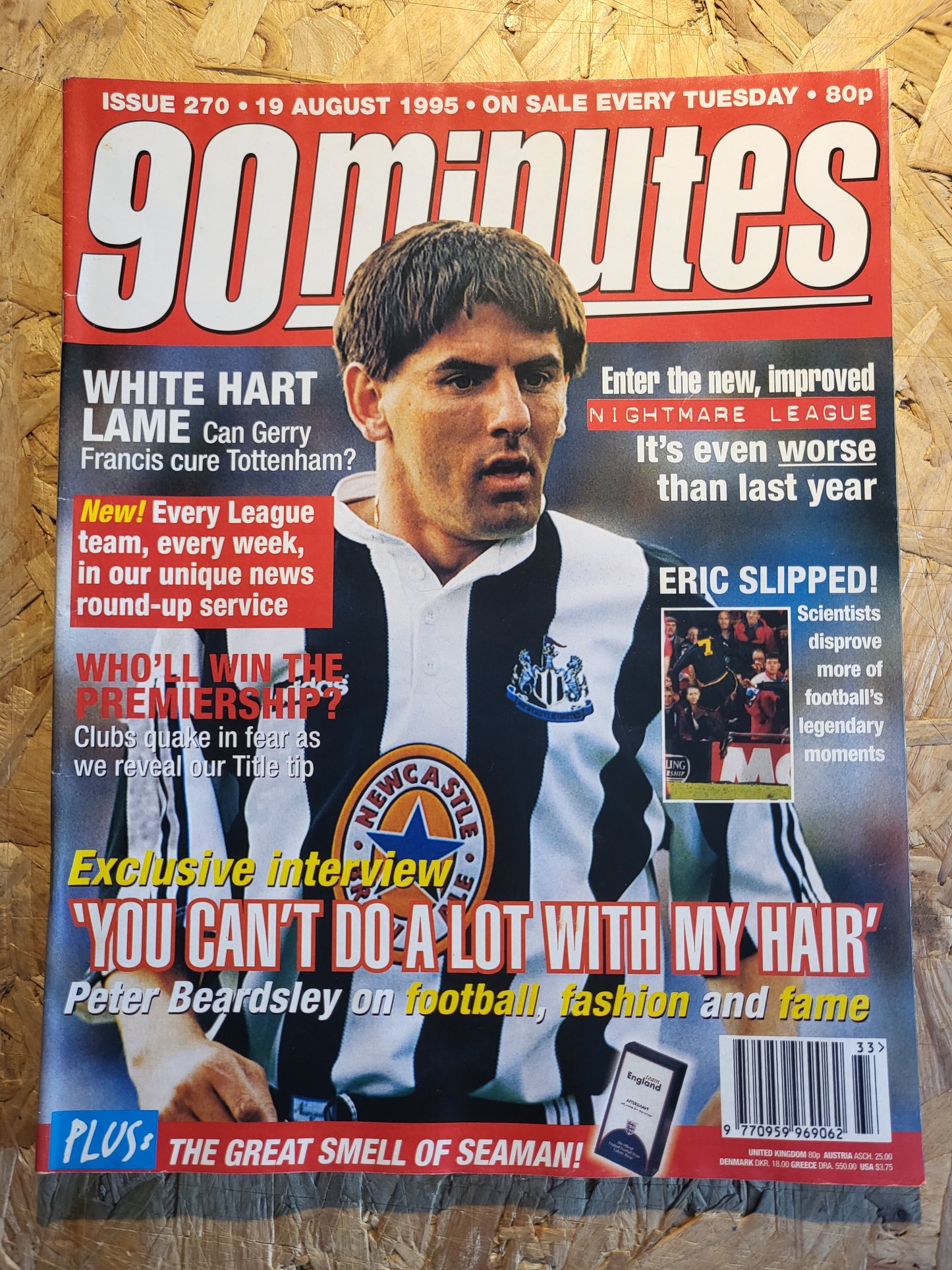 90 Minute Magazine 19 August 1995 #270 (1030)(RARE) Peter Beardsley Eric Cantona Gerry Francis