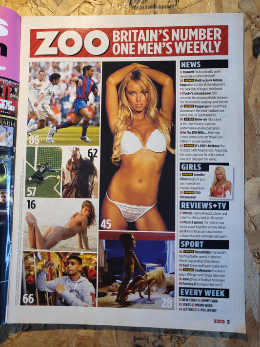 Zoo Magazine 14-20 January 2005 (1033) Jennifer Ellison Lucy Pinder