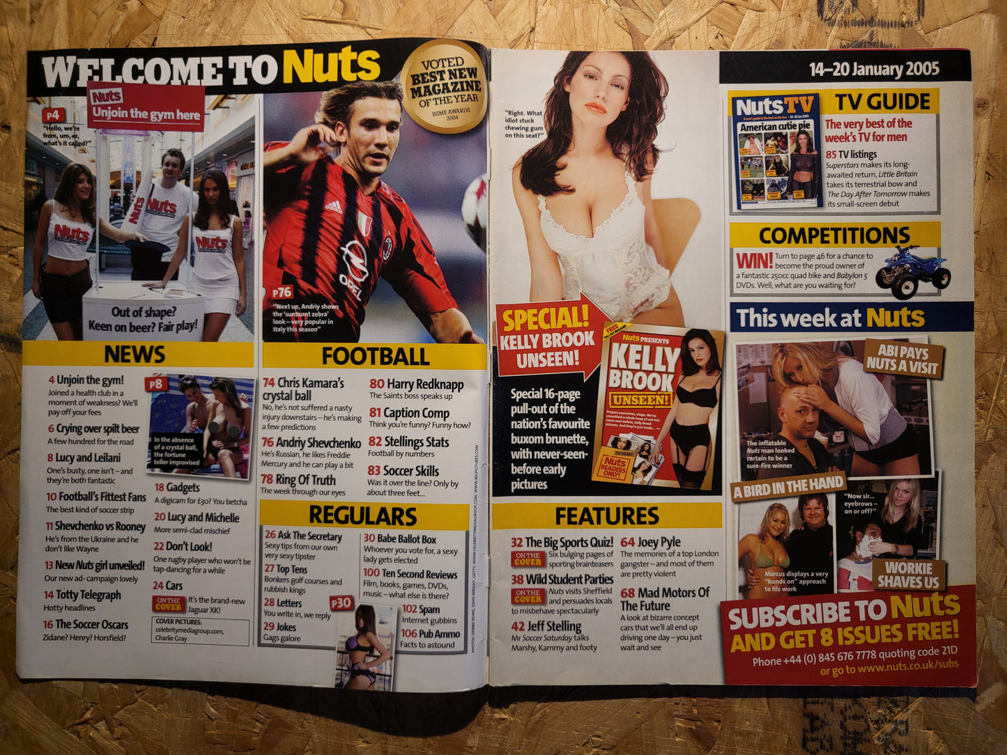 Nuts 14-20 January 2005 (Rare)(1034) Kelly Brook Harry Redknapp Andriy Shevchenko