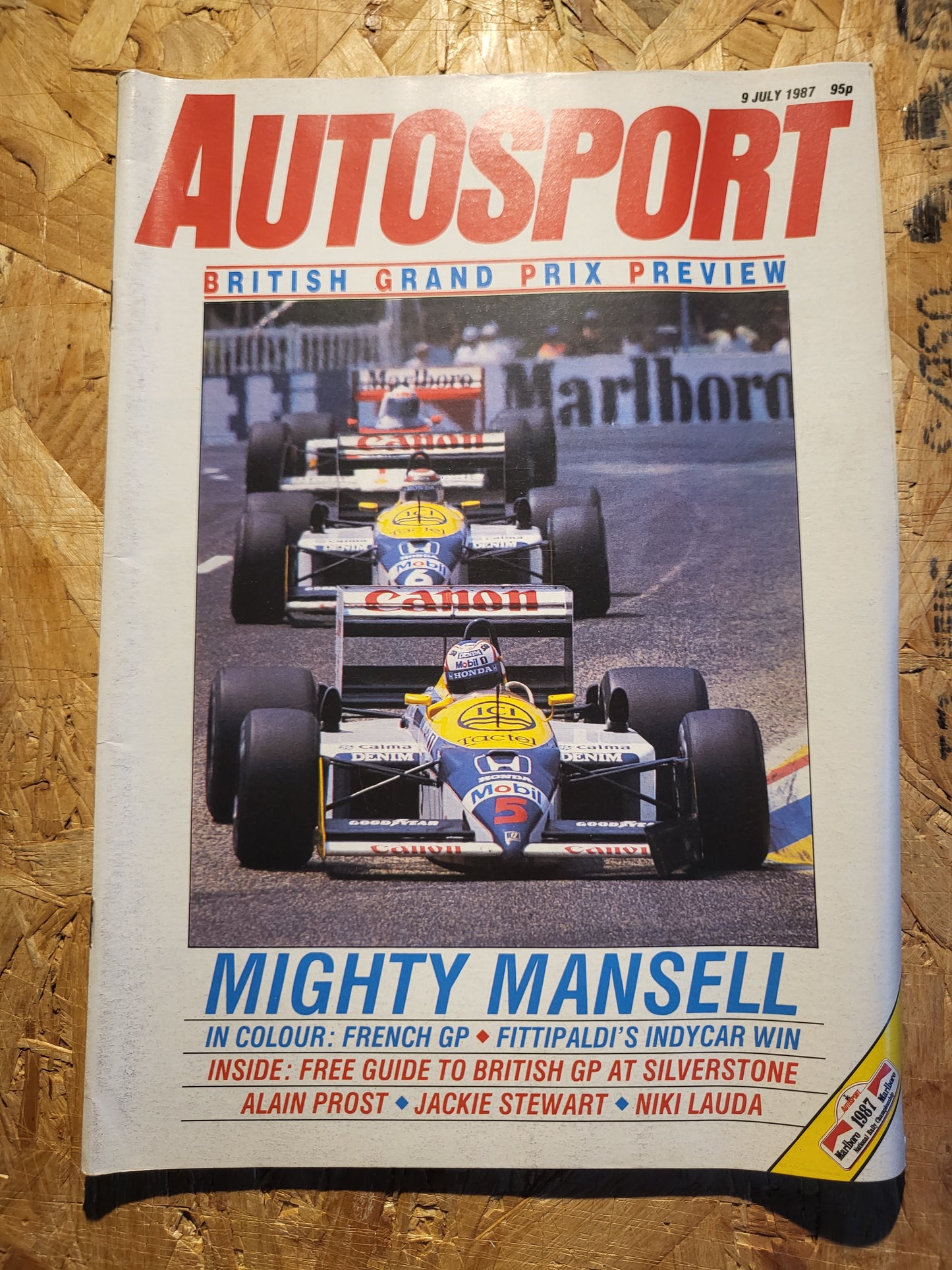 Autosport Magazine 9 July 1987 (1035) Alain Prost Jackie Stewart Niki Lauda
