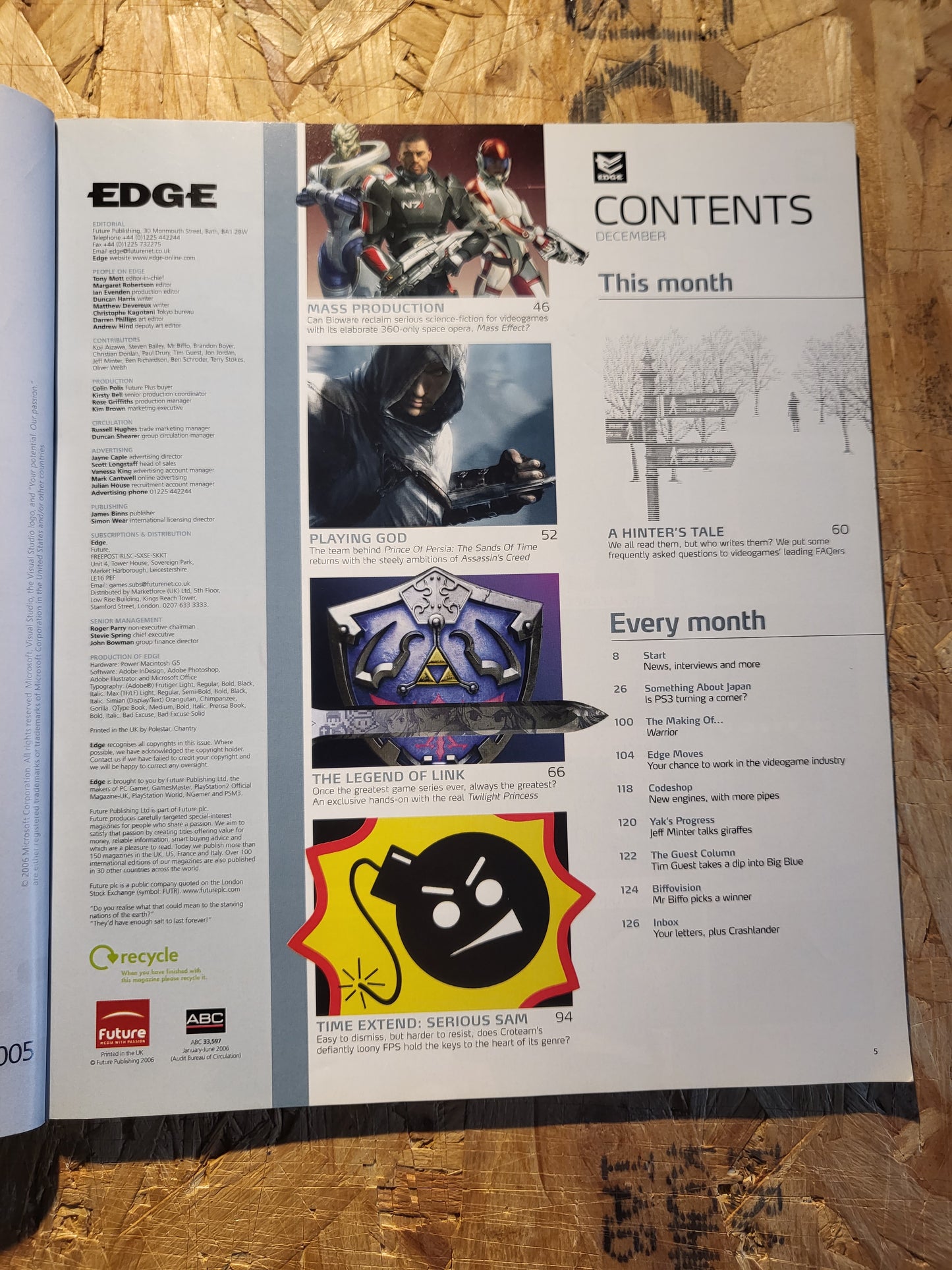 EDGE Magazine December 2006 (1042) Subscriber The Legend of Zelda Serious Sam