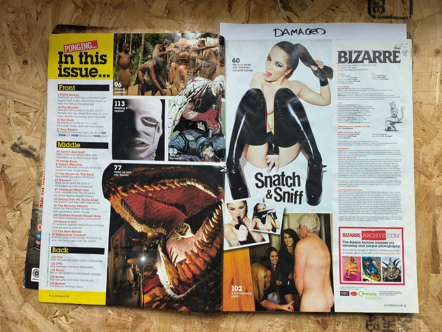 BIZARRE Magazine April 2011 DAMAGED (1050) Natalie Blair Sasha Grey