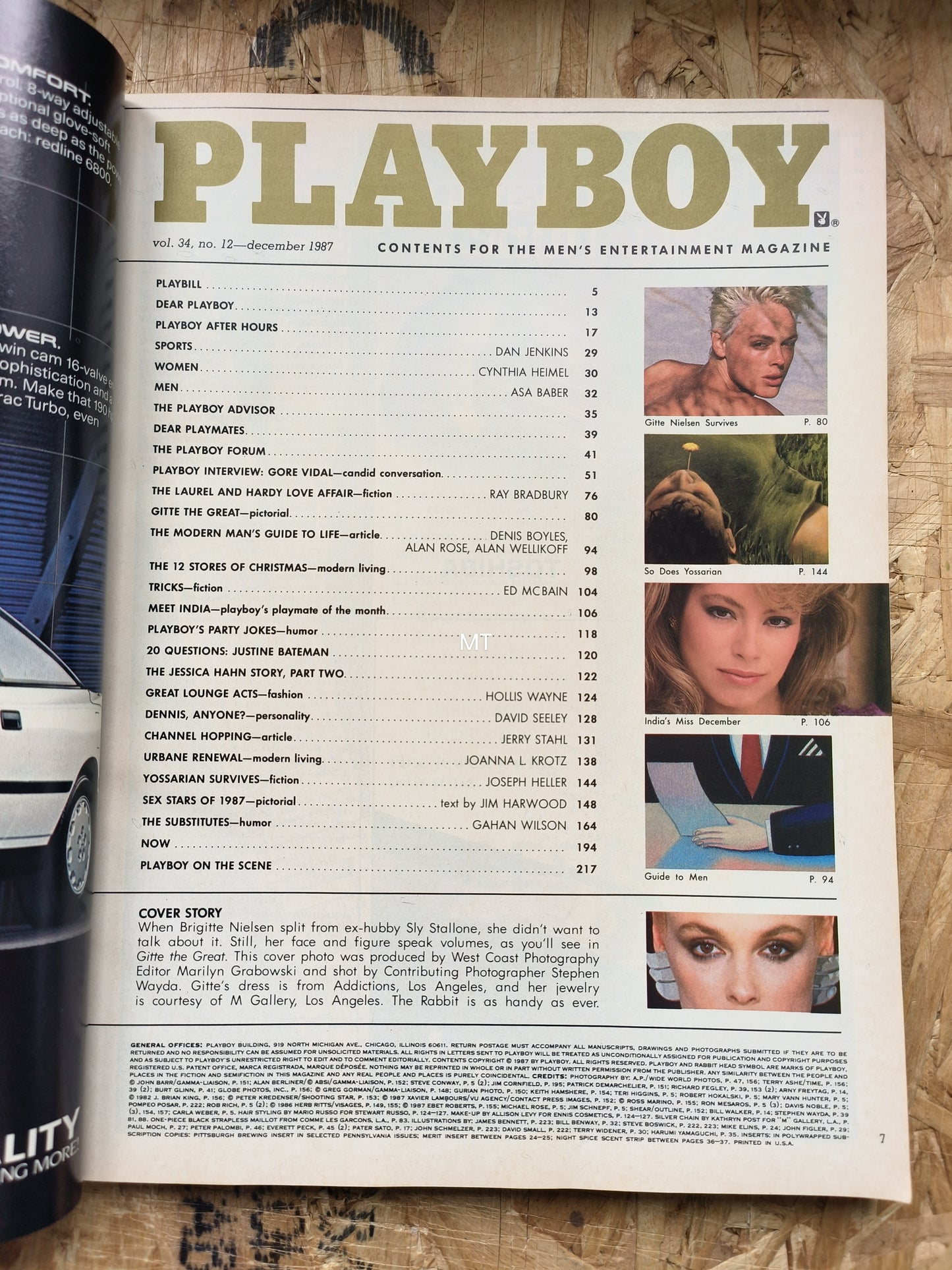 PLAYBOY Magazine December 1987 (1054) India Allen Brigitte Nielson Jessica Hahn