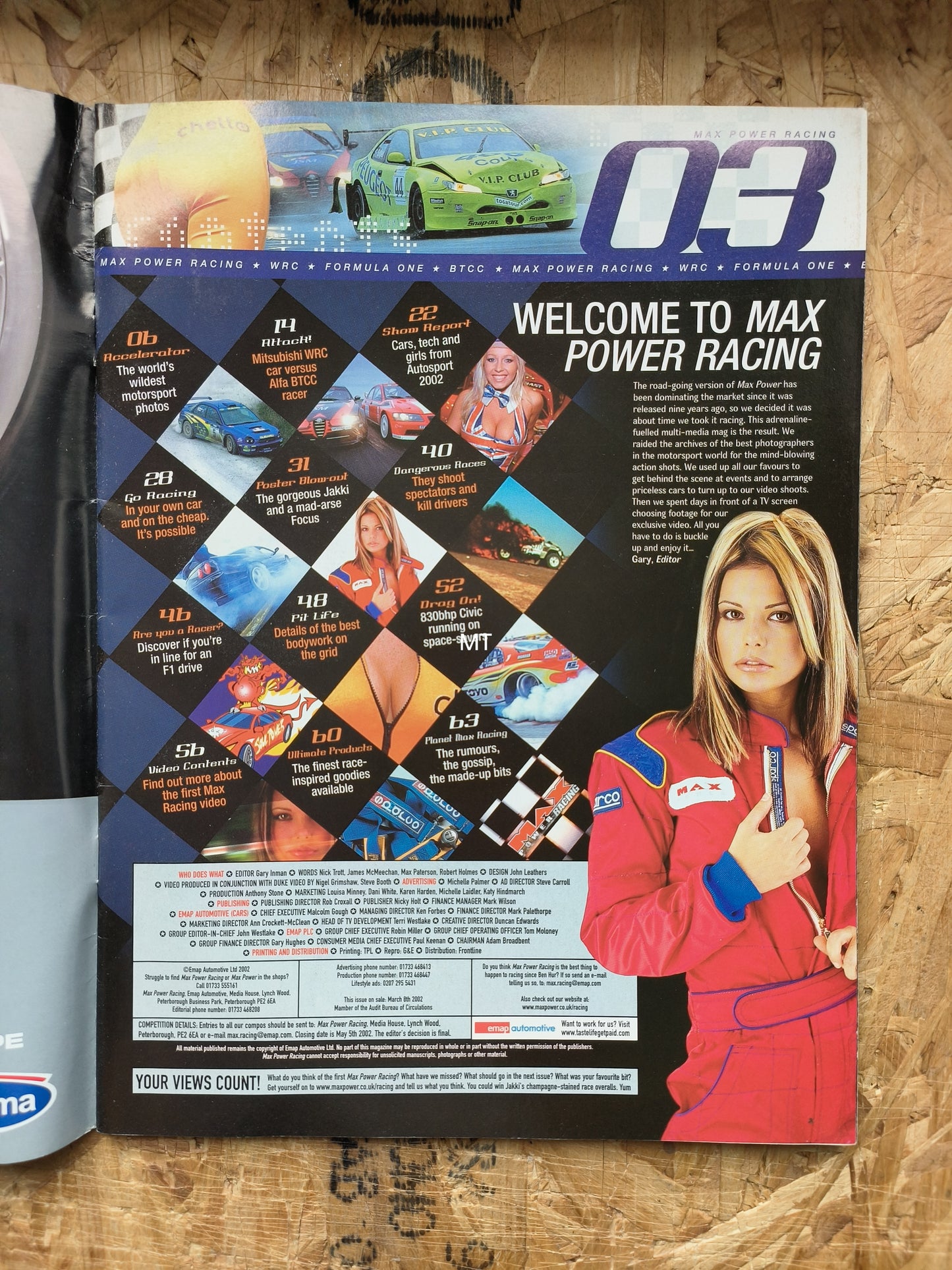 MAX POWER RACING Magazine Spring 2002 (1055) POSTER Jakki Degg Alfa BTCC