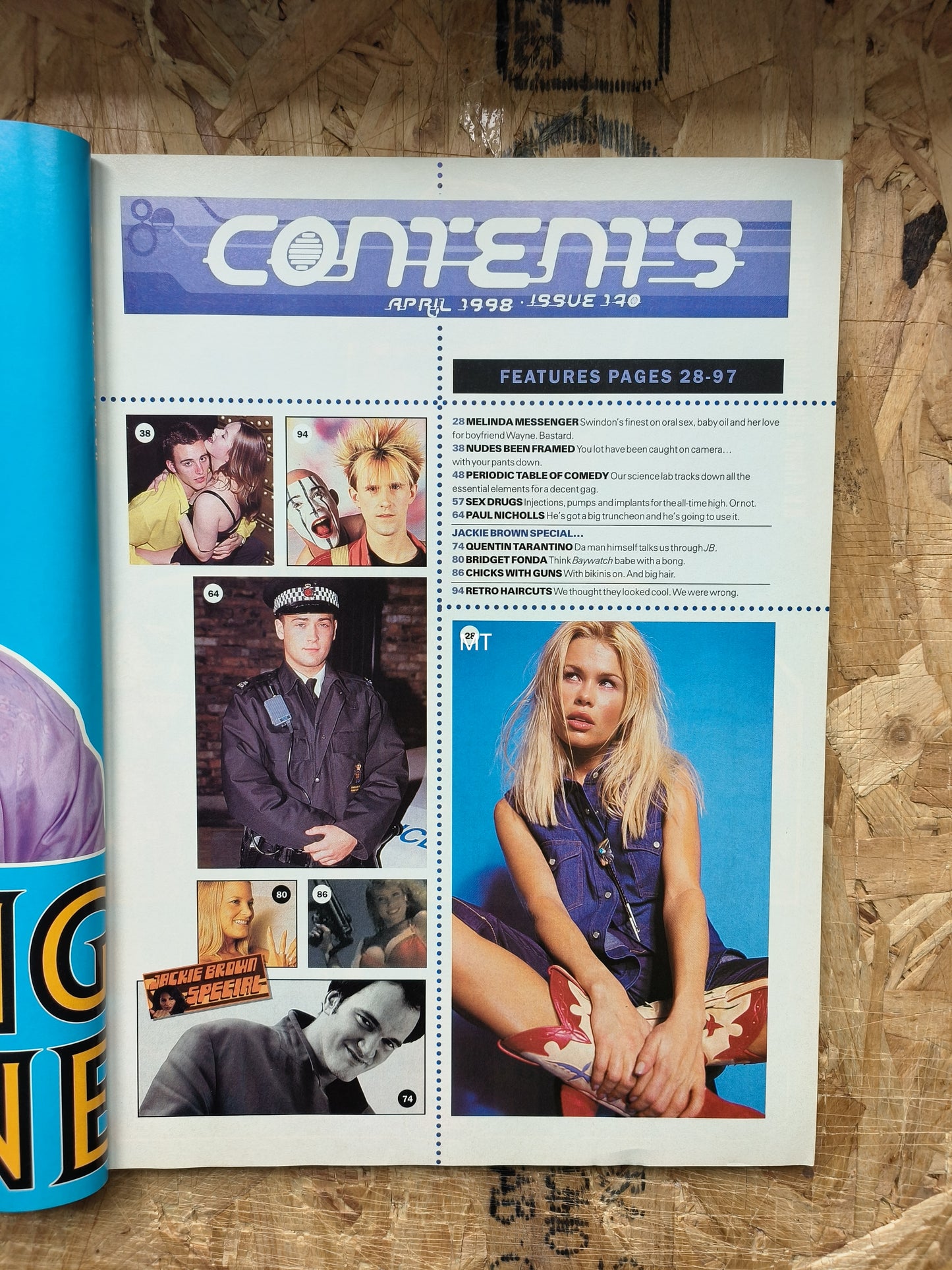 Sky Magazine April 1998 (1059) Melinda Messenger Bridget Fonda Quentin Tarantino