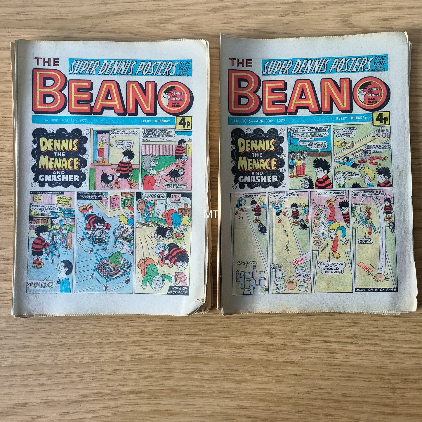 14x Beano Comics/Magazines 1802-1816 1977 Bundle/Job Lot (0051) Dennis the Menace Gnasher
