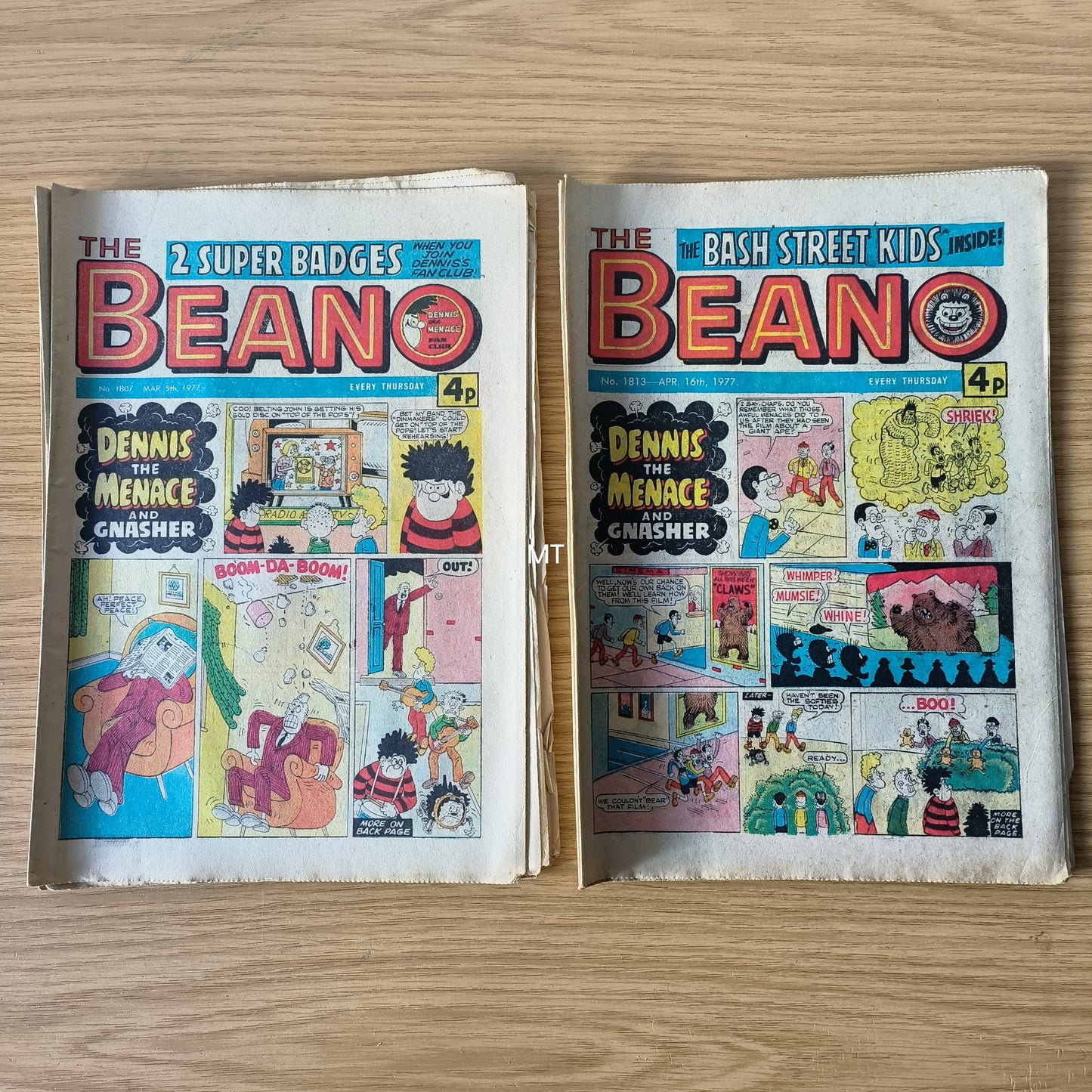 14x Beano Comics/Magazines 1802-1816 1977 Bundle/Job Lot (0051) Dennis the Menace Gnasher