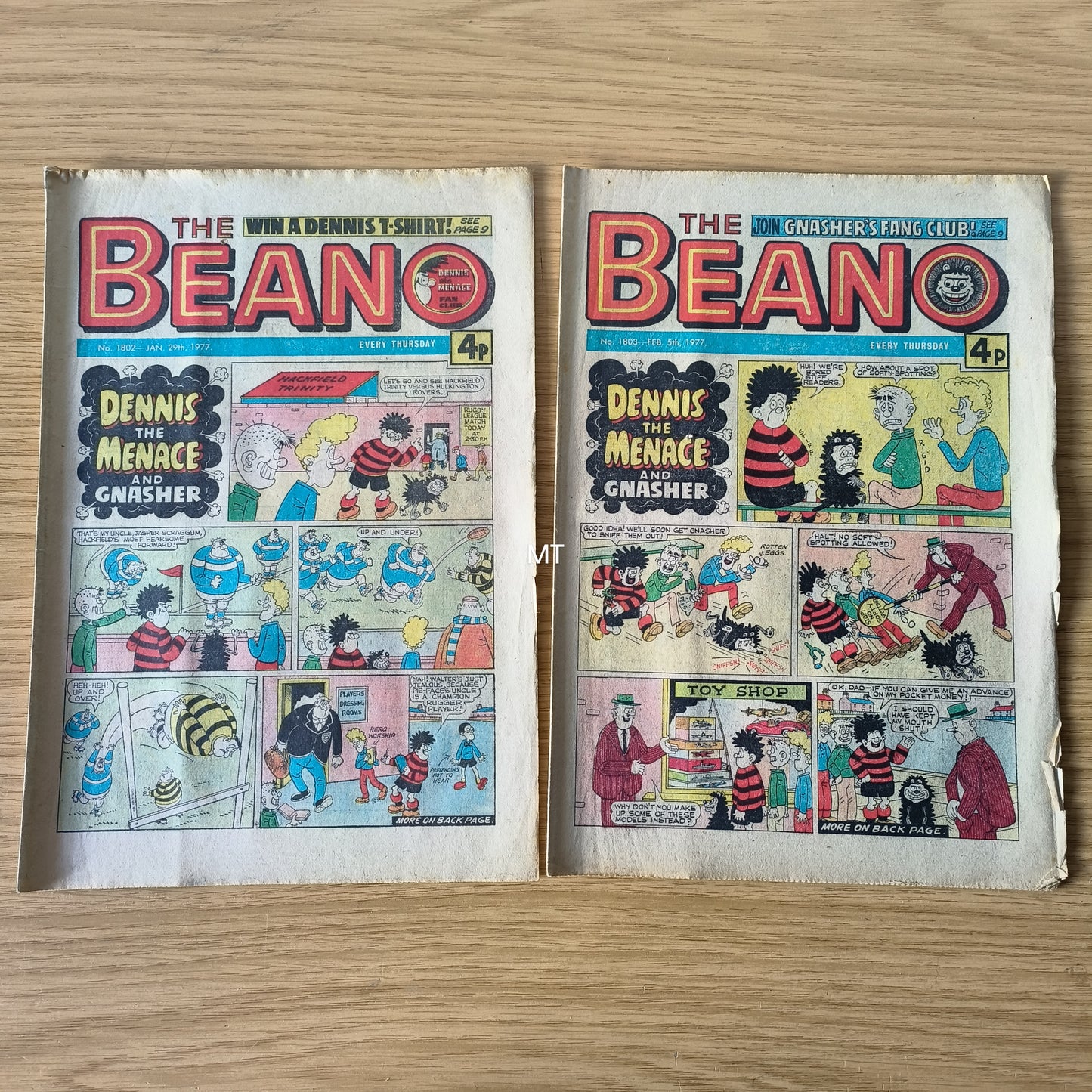 14x Beano Comics/Magazines 1802-1816 1977 Bundle/Job Lot (0051) Dennis the Menace Gnasher
