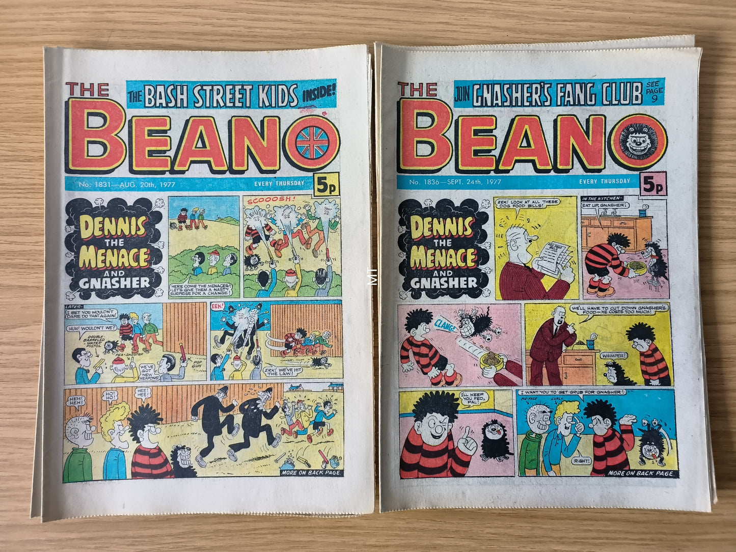 10x Beano Comics/Magazines 1827-1836 1977 Bundle/Job Lot (0053) Dennis the Menace Gnasher