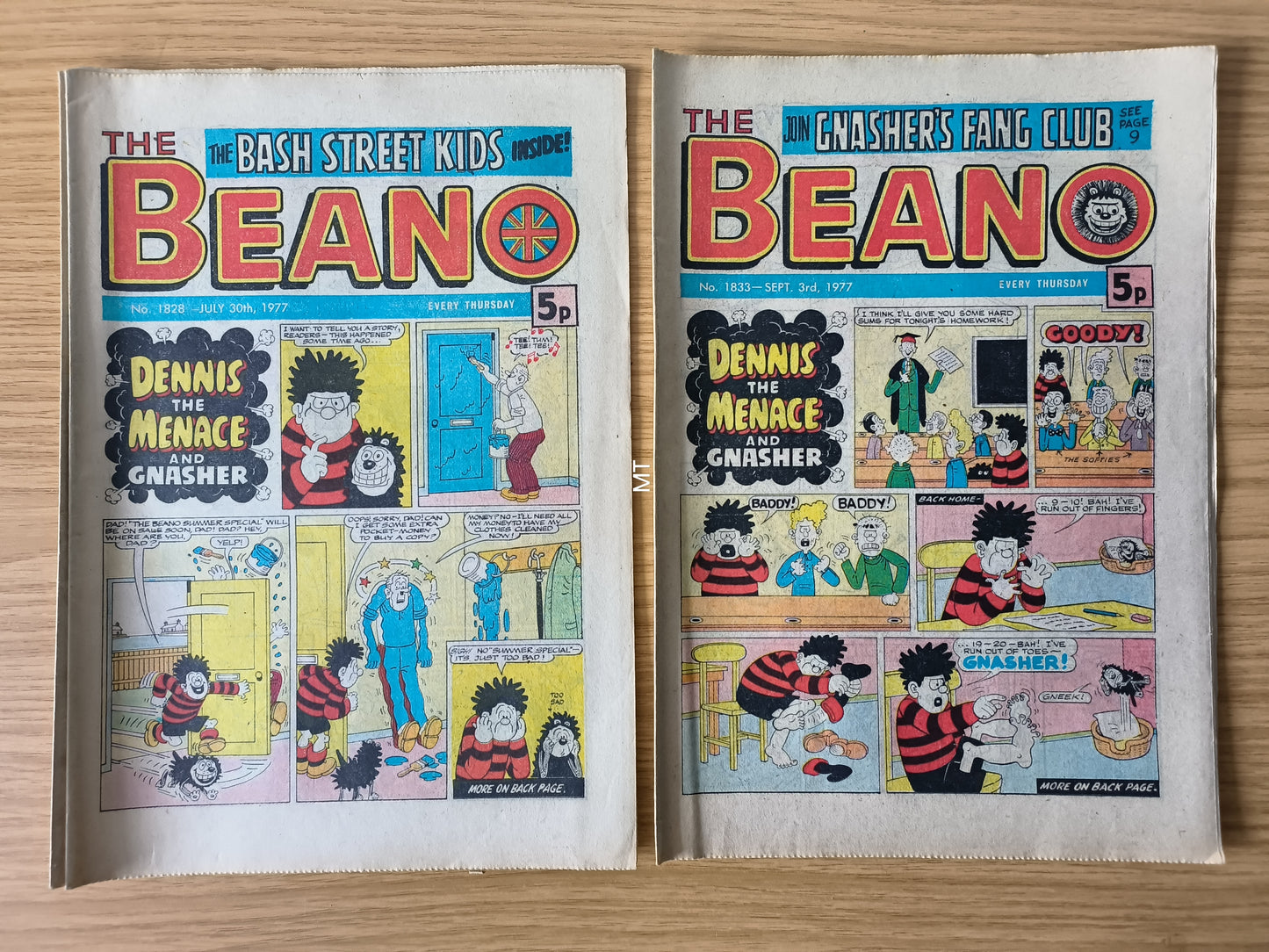 10x Beano Comics/Magazines 1827-1836 1977 Bundle/Job Lot (0053) Dennis the Menace Gnasher