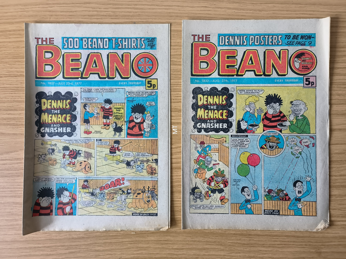 10x Beano Comics/Magazines 1827-1836 1977 Bundle/Job Lot (0053) Dennis the Menace Gnasher