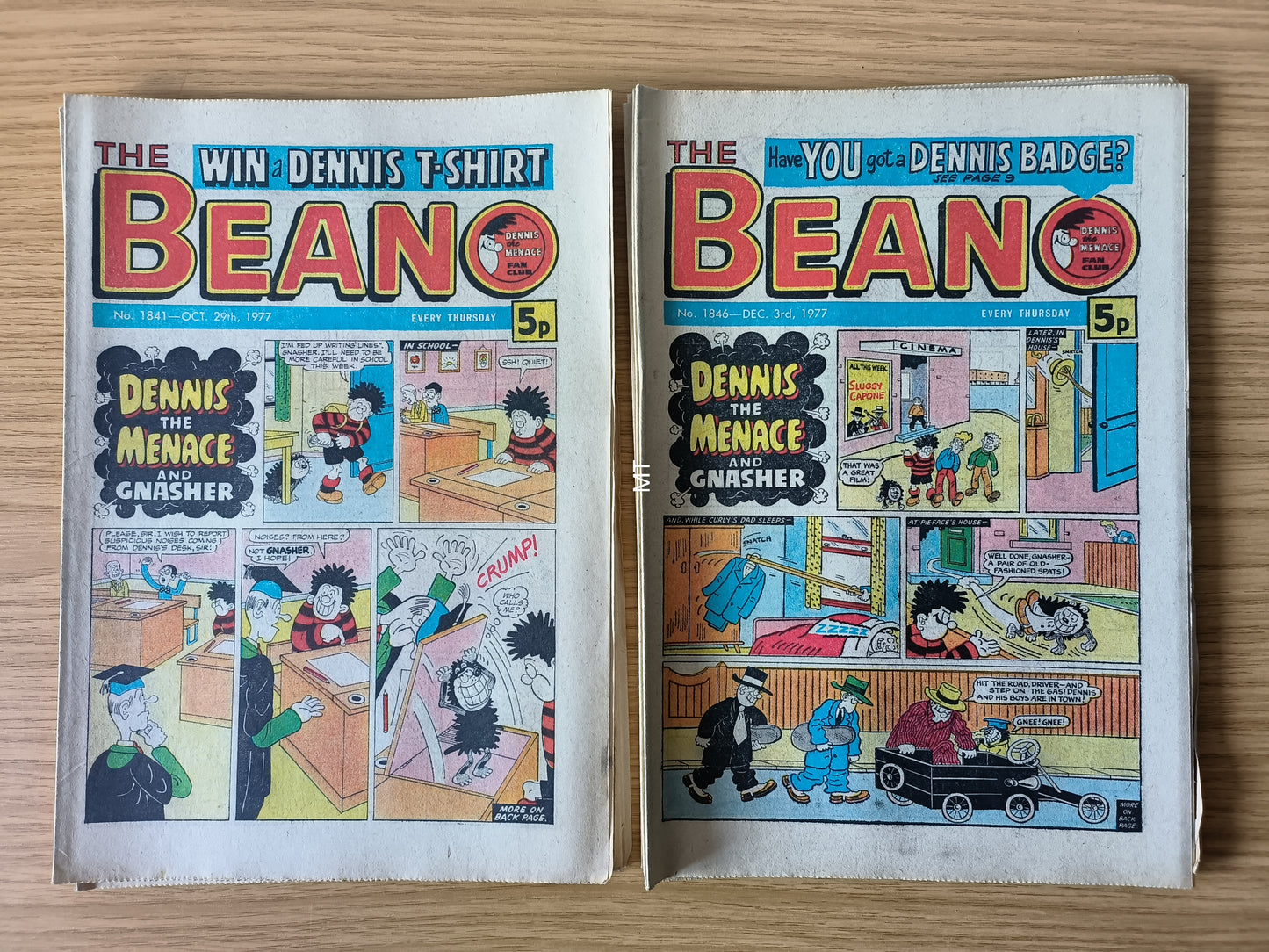 10x Beano Comics/Magazines 1837-1846 1977 Bundle/Job Lot (0055) Dennis the Menace Gnasher