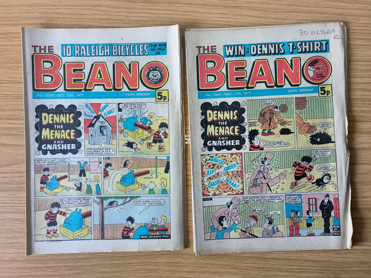 10x Beano Comics/Magazines 1837-1846 1977 Bundle/Job Lot (0055) Dennis the Menace Gnasher
