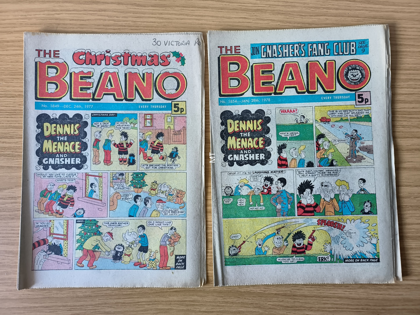 10x Beano Comics/Magazines 1847-1856 1978 Bundle/Job Lot (0055) Dennis the Menace Gnasher